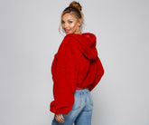 Sweat à capuche en fausse fourrure Fuzzy Feels
